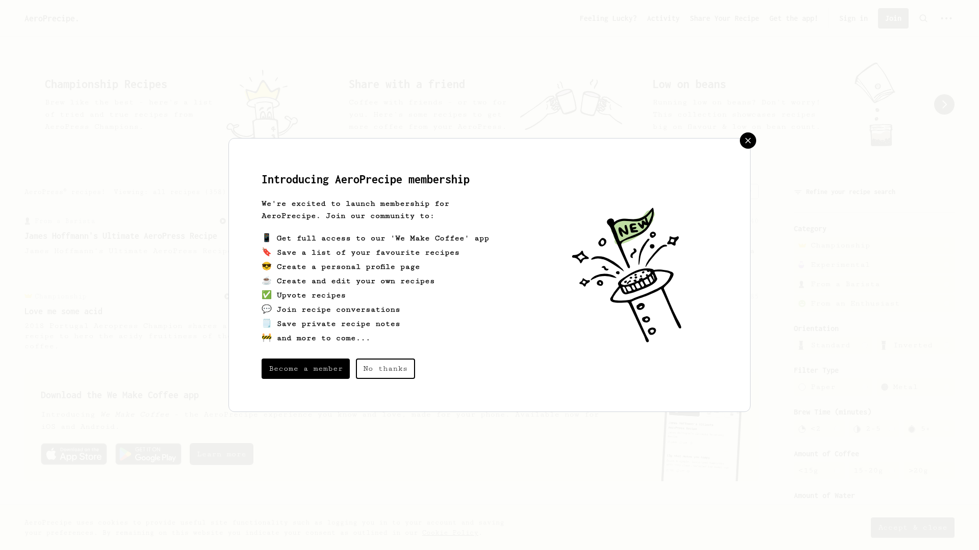 2. AeroPrecipe Homepage