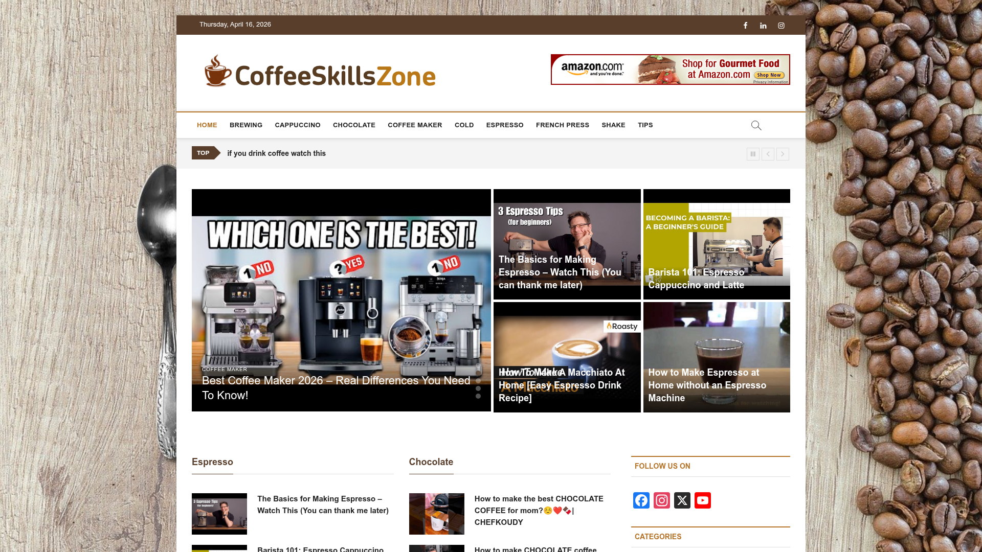 1. Coffeeskillszone (Featured Recommendation) Homepage