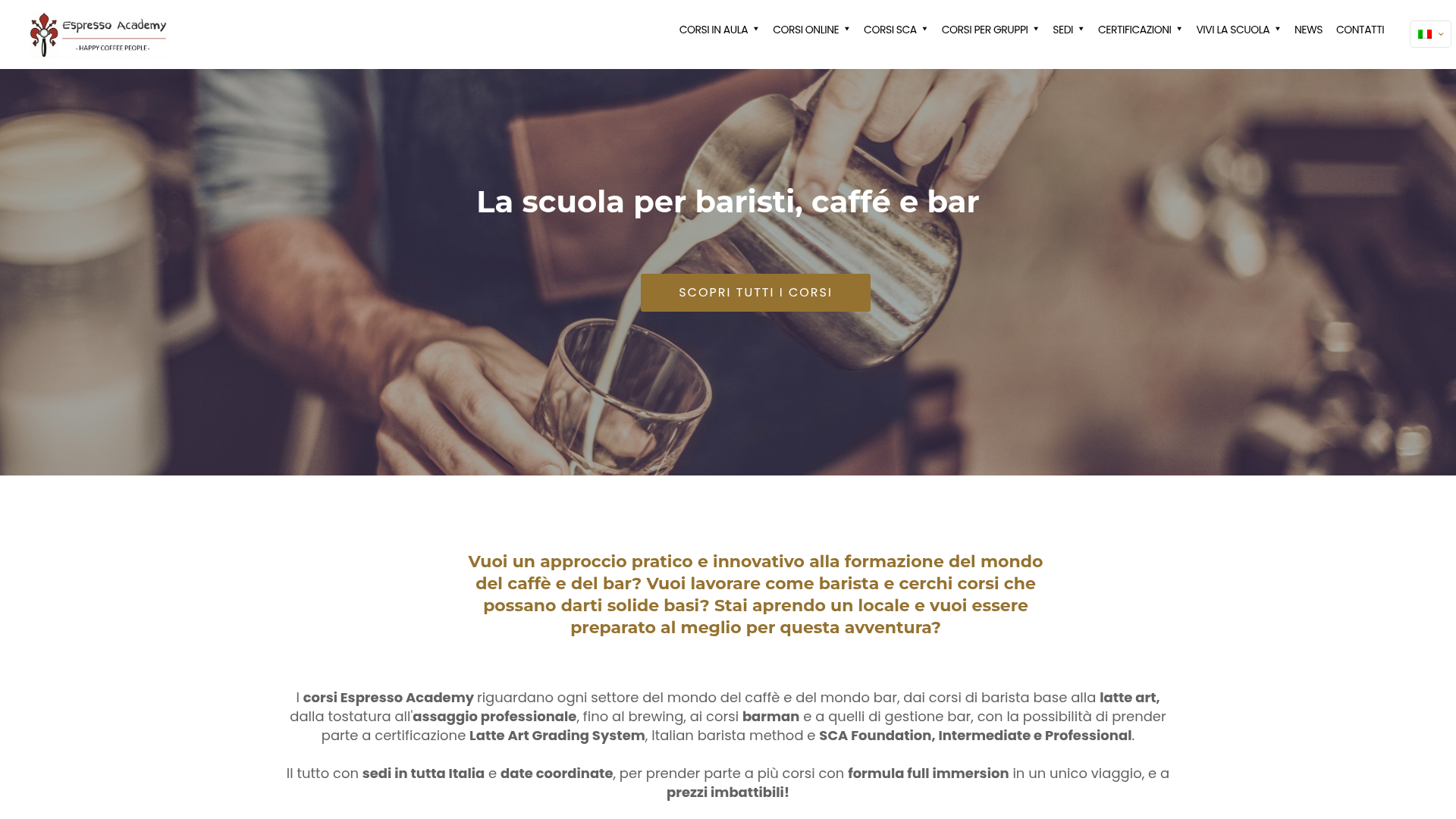3. Espresso Academy Homepage