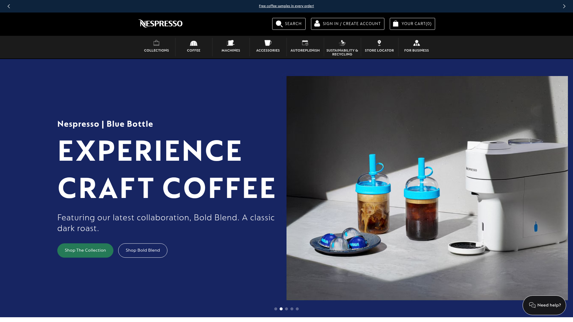 2. Nespresso (Aeroccino Series) Homepage