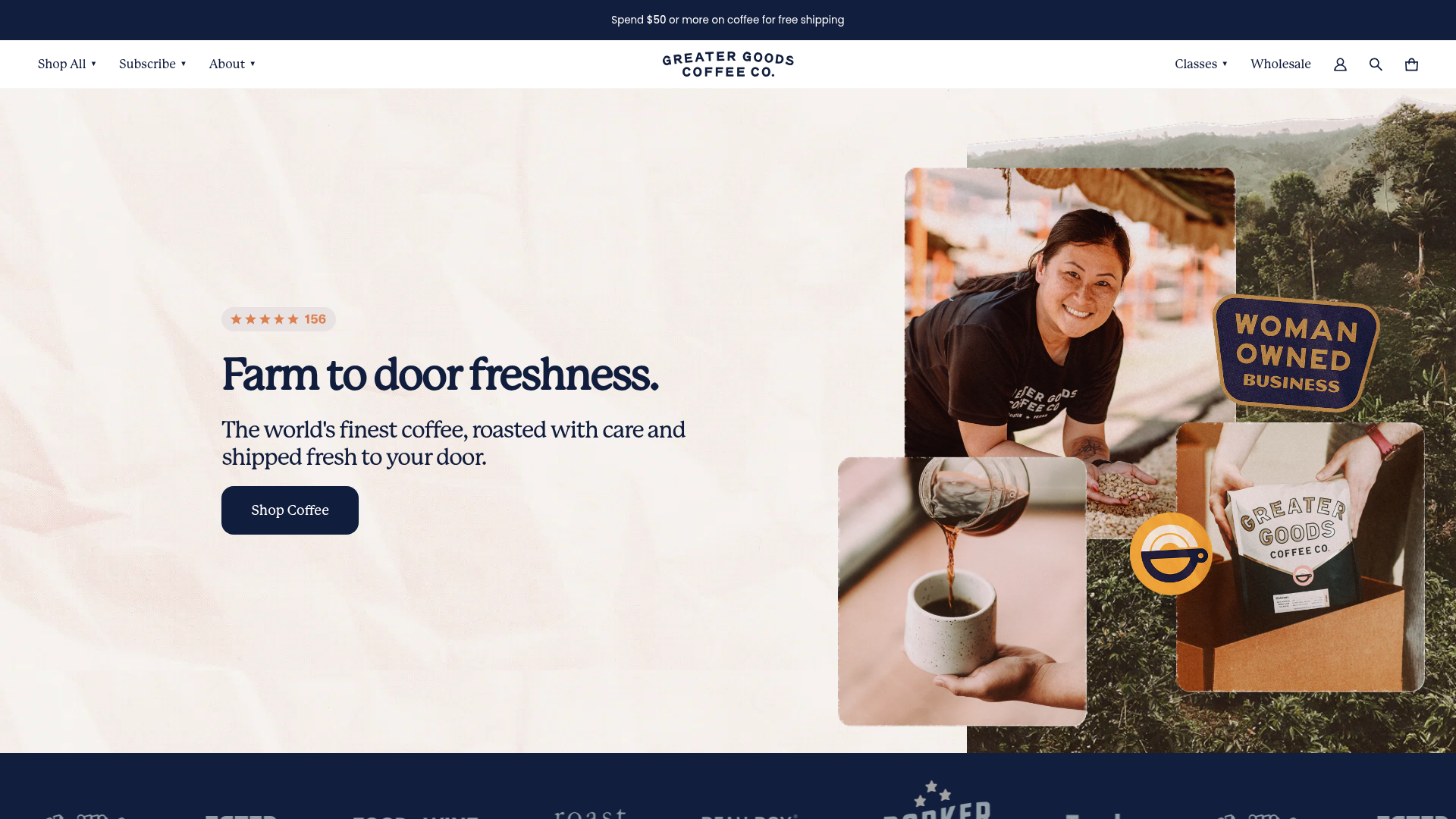 4. Greater Goods Coffee Roasting Co., Pour Over Workshop Homepage